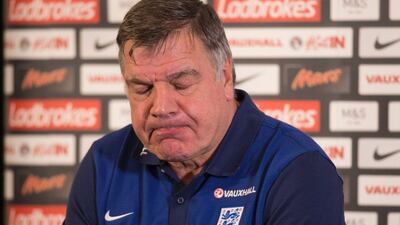 Sam Allardyce shown at a press conference last month. Oli Scarff / AFP