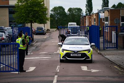 Emergency services at Tewkesbury School in Gloucestershire. PA