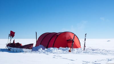 The group camped every night of their trek in -50°C temperatures.