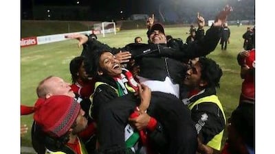 The UAE national football team, celebrating here after qualifying for the Olympics, is now in preparations for the competition. Readers say the real challenge, however, will be for the hosts in London. Sammy Dallal / The National