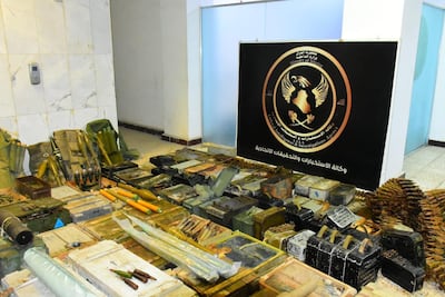 Weapons seized from one of Abu Deraa's headquarters in Baghdad this week