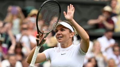 Simona Halep after beating Amanda Anisimova 6-2, 6-4 at the All England Club. Reuters