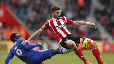 Chelsea's Baba Rahman, left, in action with Southampton's Shane Long. Reuters / John Sibley