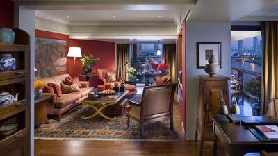 A living room in one of the Authors’ suite at the Mandarin Oriental Bangkok. Courtesy Mandarin Oriental Hotel Group