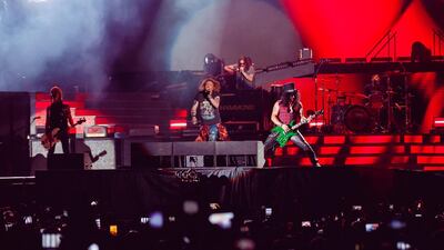 The concert saw a fantasy reunion between warring singer Axl Rose and guitarist Slash. Courtesy 117Live