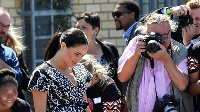 The Duke and Duchess of Sussex, Prince Harry and Meghan Markle, visit Nyanga township, on the first day of their African tour in Cape Town, South Africa, on Monday September 23, 2019. Reuters