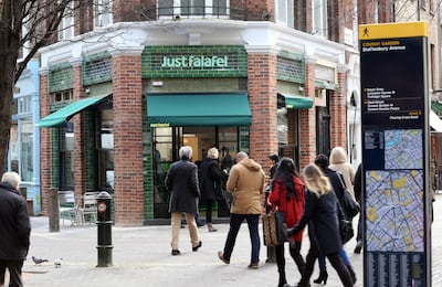 A Just Falafel franchise in Covent Garden, London, in 2013. Stephen Lock for The National