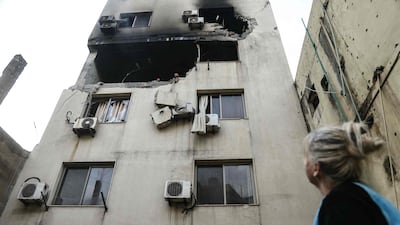A damaged building in Burj Hammoud. AFP