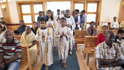 Good Friday Mass at St Francis of Assisi Church in Jebel Ali. Antonie Robertson / The National
