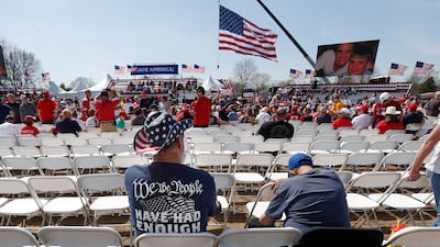Supporters of former US president Donald Trump at Saturday's Save America rally. EPA