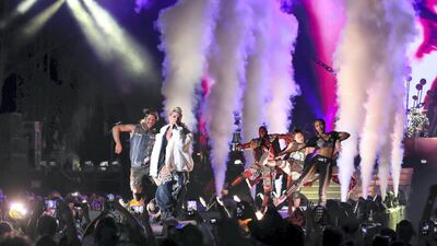 Pink performs at du Arena. Courtesy Flash