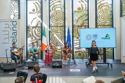 Ireland Pavilion’s Expo Players performing at the launch of the St Patrick's Day programme. Image: Ireland at Expo