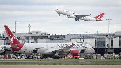A cargo plane takes off at Heathrow Airport. Getty Images