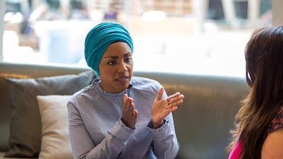 Nadiya Hussain talked about her life and books at the Emirates Airline Festival of Literature in 2017. Victor Besa for The National.