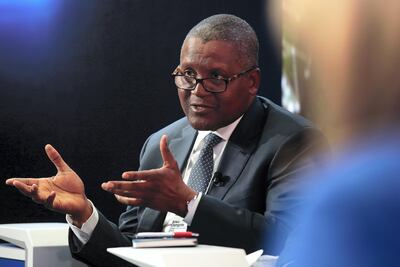 Aliko Dangote, Africa's richest man, plans to invest $20 billion to $50bn in the US and Europe by 2025 in renewable energy and petrochemicals. Jason Alden/Bloomberg