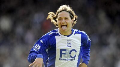 Mauro Zarate shown in 2008 celebrating a Premier League goal with Birmingham City. Tony O'Brien / Action Images
