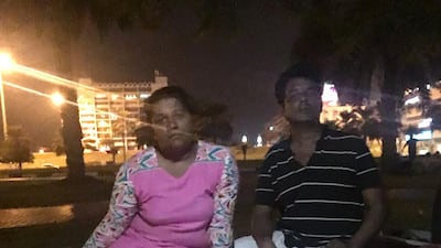 Renuka Sanjeewani and husband Anura Jayasurya pictured in Rolla Park, Sharjah, where they lived for two weeks