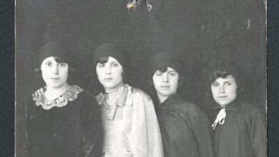 A studio portrait of four young women, taken in Burdur, Turkey