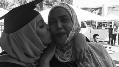 The National's Thoraya Abdullahi with her mother. Thoraya Abdullahi / The National