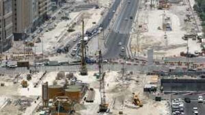 Roadworks on Salam Street in Abu Dhabi.
