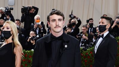 Paul Mescal, wearing a black tie tuxedo. AFP