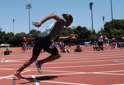FILE - In this Sunday, June 30, 2019 file photo, South Africa's Caster Semenya competes in the women's 800-meter race during the Prefontaine Classic, an IAAF Diamond League athletics meeting, in Stanford, Calif. USA. Two-time Olympic champion Caster Semenya finally lost her long legal battle at Switzerland’s supreme court Tuesday Sept. 8, 2020, against track and field’s rules that limit female runners’ naturally high testosterone levels. (AP Photo/Jeff Chiu, file)
