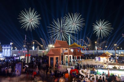 Drone and fireworks displays will ring in the New Year at Sheikh Zayed Festival. Victor Besa / The National