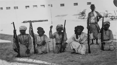 Guards at the air station. Photo: Wing Commander H G L Allsop Collection © John Allsop / Sharjah Museums Authority