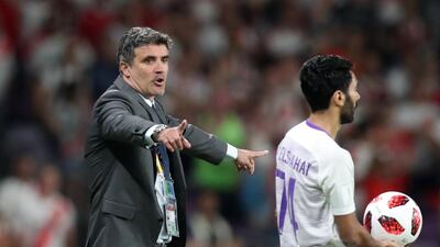 Al Ain manager Zoran Mamic during the Fifa Club World Cup semi-final against River Plate in 2018. Reuters