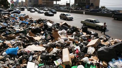 Rubbish piling up on the streets of Lebanon has united the population. Bilal Hussein / AP