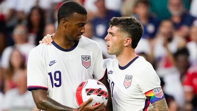 Christian Pulisic, right, is the face of the USA men's football team but has been struggling for game time at club side Chelsea. AP Photo
