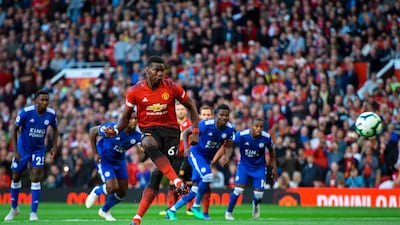 Manchester United's Paul Pogba scores from the penalty spot to make it 1-0. EPA