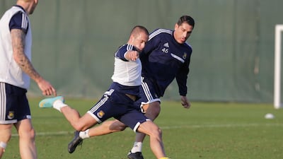 Joe Cole of West Ham United during a training session at Dubai Sports City. Jaime Puebla / The National
