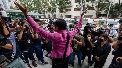 Ressa addresses journalists in Quezon City after her acquittal. EPA