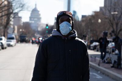 Gerald Kelly poses on New Jersey Avenue in front of the US Capitol building in Washington. Willy Lowry / The National