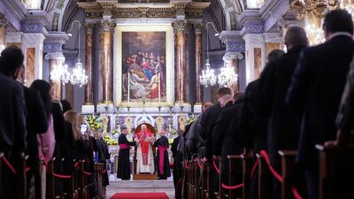 Pope Leo at the Cathedral of the Holy Spirit in Istanbul, on the first overseas trip of his papacy. AP