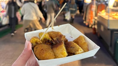 Street food on offer along Myeongdong Street