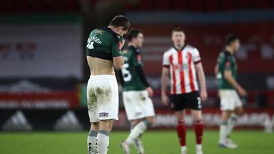 Dejected Plymouth player Will Aimson after the match. PA