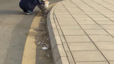 Members of Saudi Arabia’s Hejaz Ploggers collect rubbish during their jogs. Courtesy Hejaz Ploggers