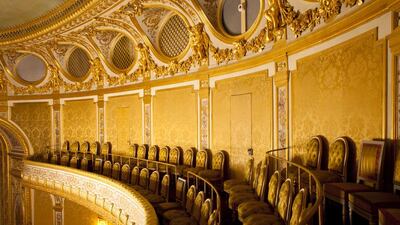 The theatre’s dress circle after restoration. Courtesy Tourism and Culture Authority Abu Dhabi