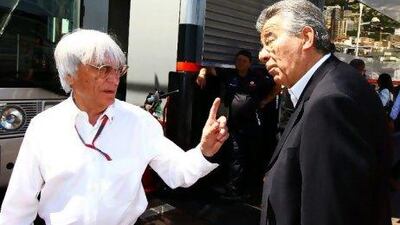 Bernie Ecclestone, left, believes the teams will be fine to travel to Bahrain despite the civil unrest.