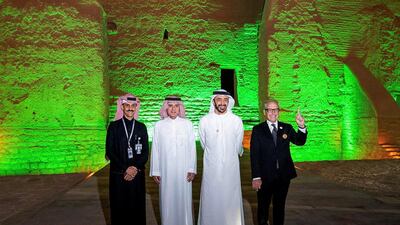 Sheikh Abdullah bin Zayed and Adel bin Ahmed Al-Jubeir in Ad Diriyah, Saudi Arabia.