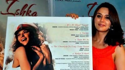 Preity Zinta at a promotional event for Ishkq In Paris. This is her first venture as a producer. AFP