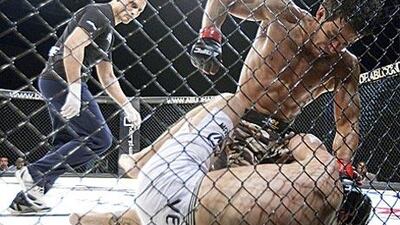 Hassan al Rumaithi, the Emirati fighter, beat Silviano Valenti at the Exhibition Centre last night.