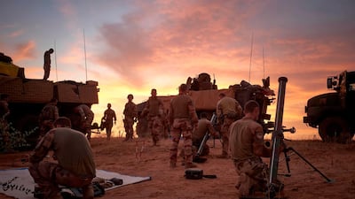 Soldiers from the French Army set up a Temporary Operative Advanced Base (BOAT) during the Bourgou IV operation AFP