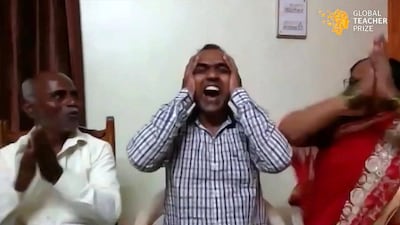 Ranjitsinh Disale, of India, donated half his prize money to the nine other finalists. The Varkey Foundation