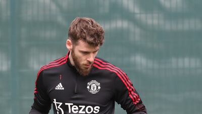Goalkeeper David de Gea at Carrington training ground.