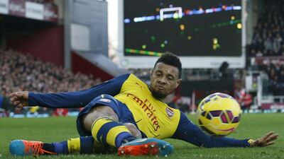 Centre midfield: Francis Coquelin, Arsenal: Recalled from a loan spell at Charlton and surprisingly selected to start at West Ham, he was a defiant presence in the midfield. (Photo: Justin Tallis / AFP)