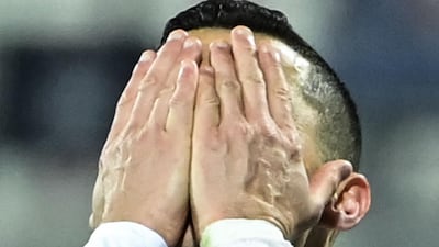 Ronaldo reacts after missing out on another goal. AFP
