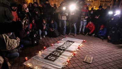 A vigil was held for those killed crossing the English Channel on Wednesday. EPA